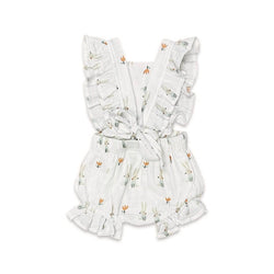 Image of Viverano Organics - Bunny Ruffle Tie Back Short Romper