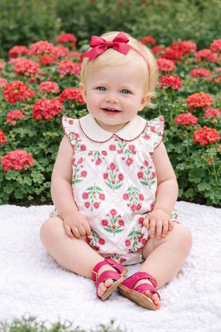Marco and Lizzy - Madison Pima cotton floral baby girl romper