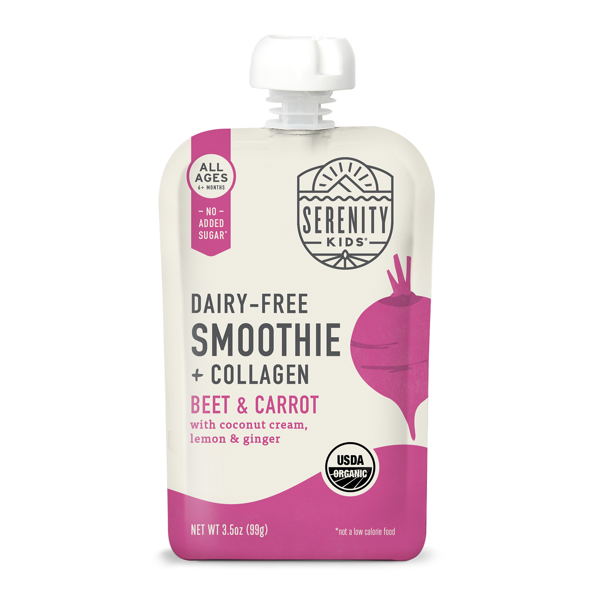Serenity Kids Beet & Carrot Smoothie with Grass Fed Collagen Pouch