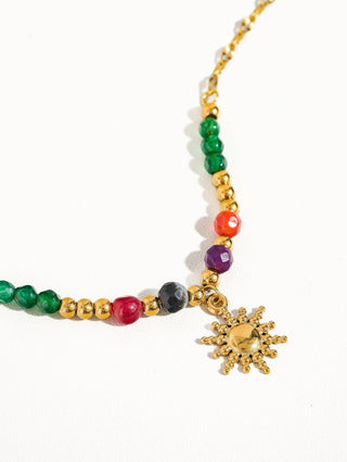 Olimpia 18K Gold Sun Necklace with Beads
