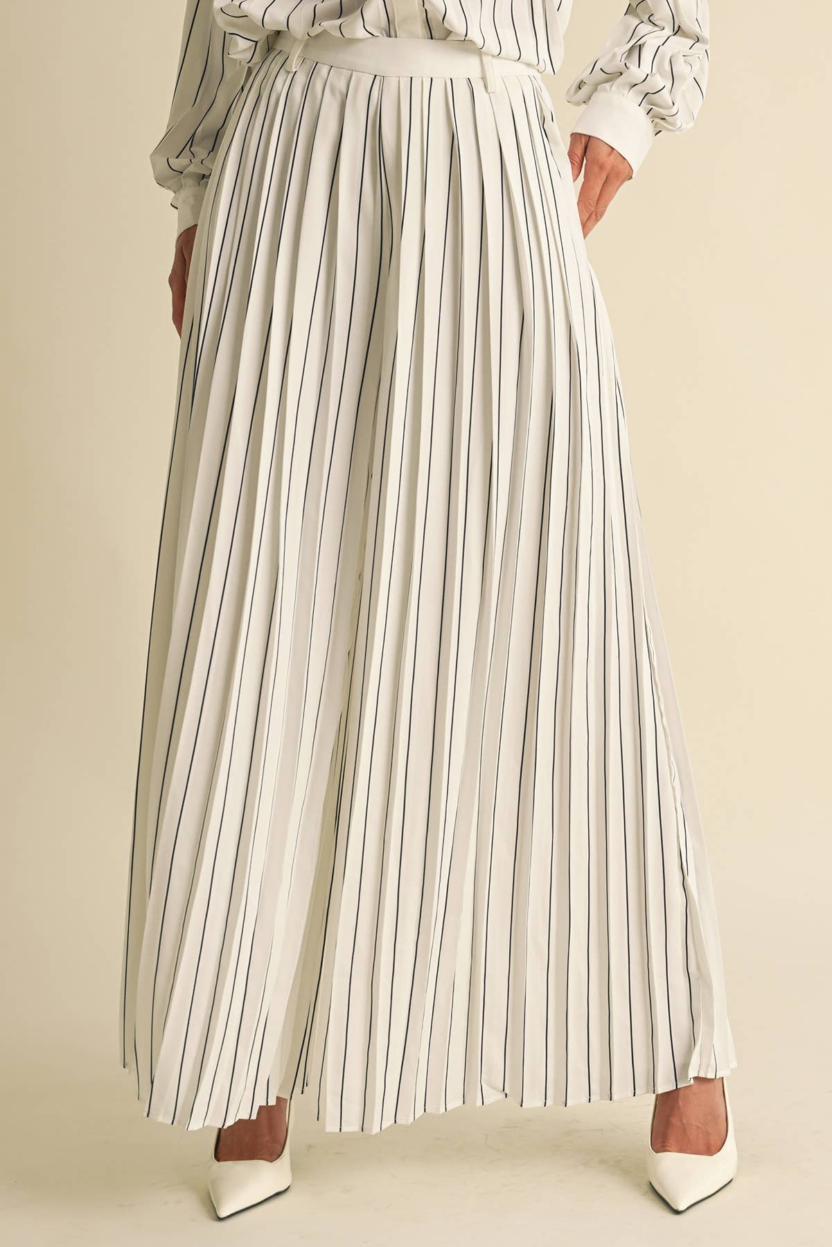 Image of Pleated Stripe Pants