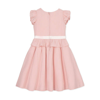 Hope and Henry - Organic Seersucker Ruffle Sleeve Peplum Dress