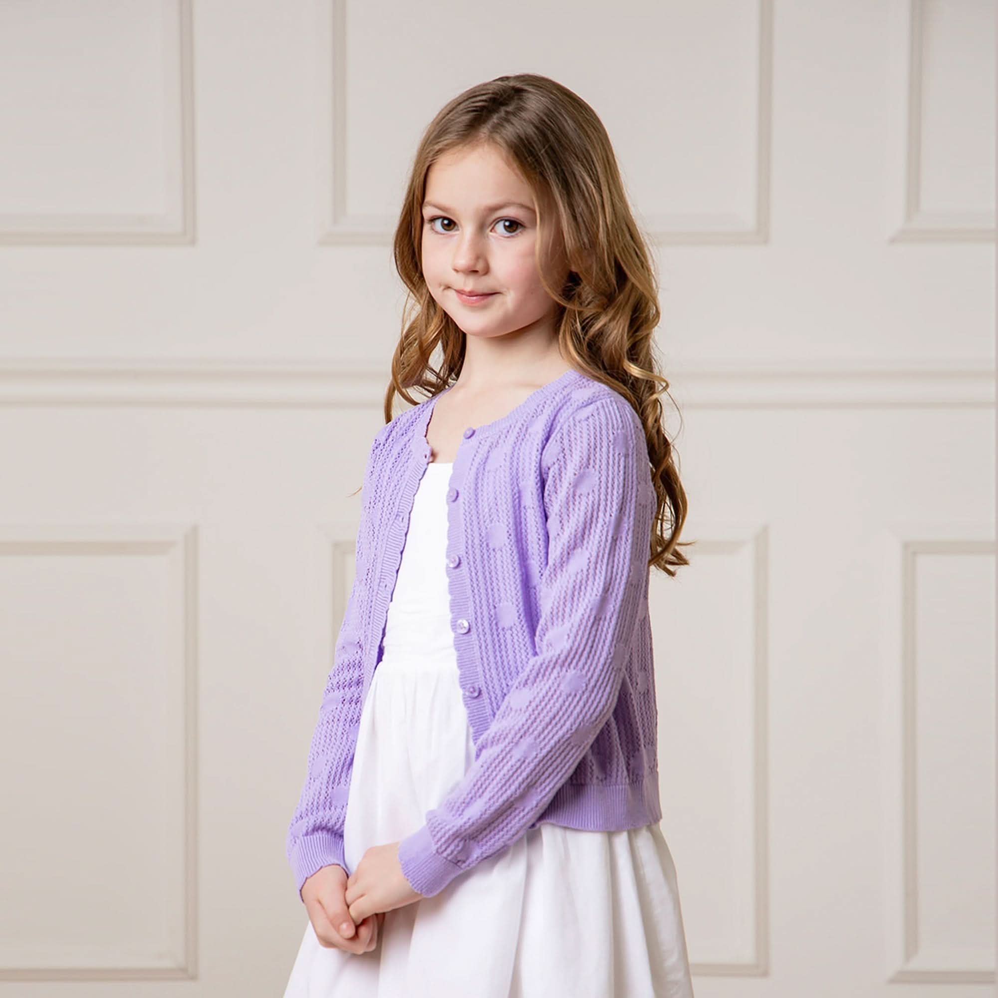 Organic Scallop Edge Cardigan