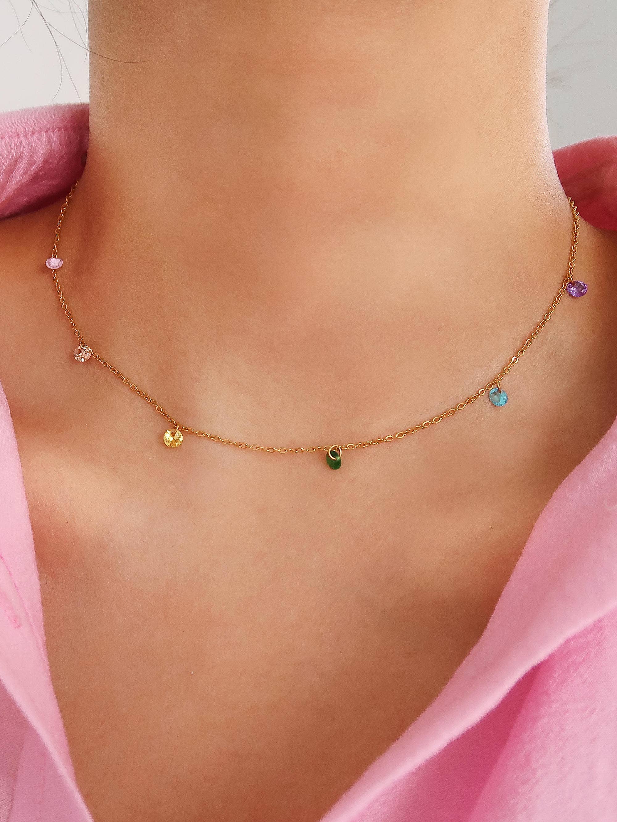 Ariana 18K Non-Tarnish Petite CZ Chain Necklace