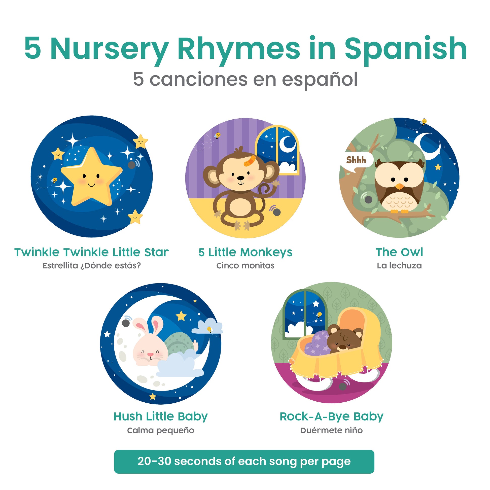 Bilingual Musical Book: Spanish Nursery Rhymes