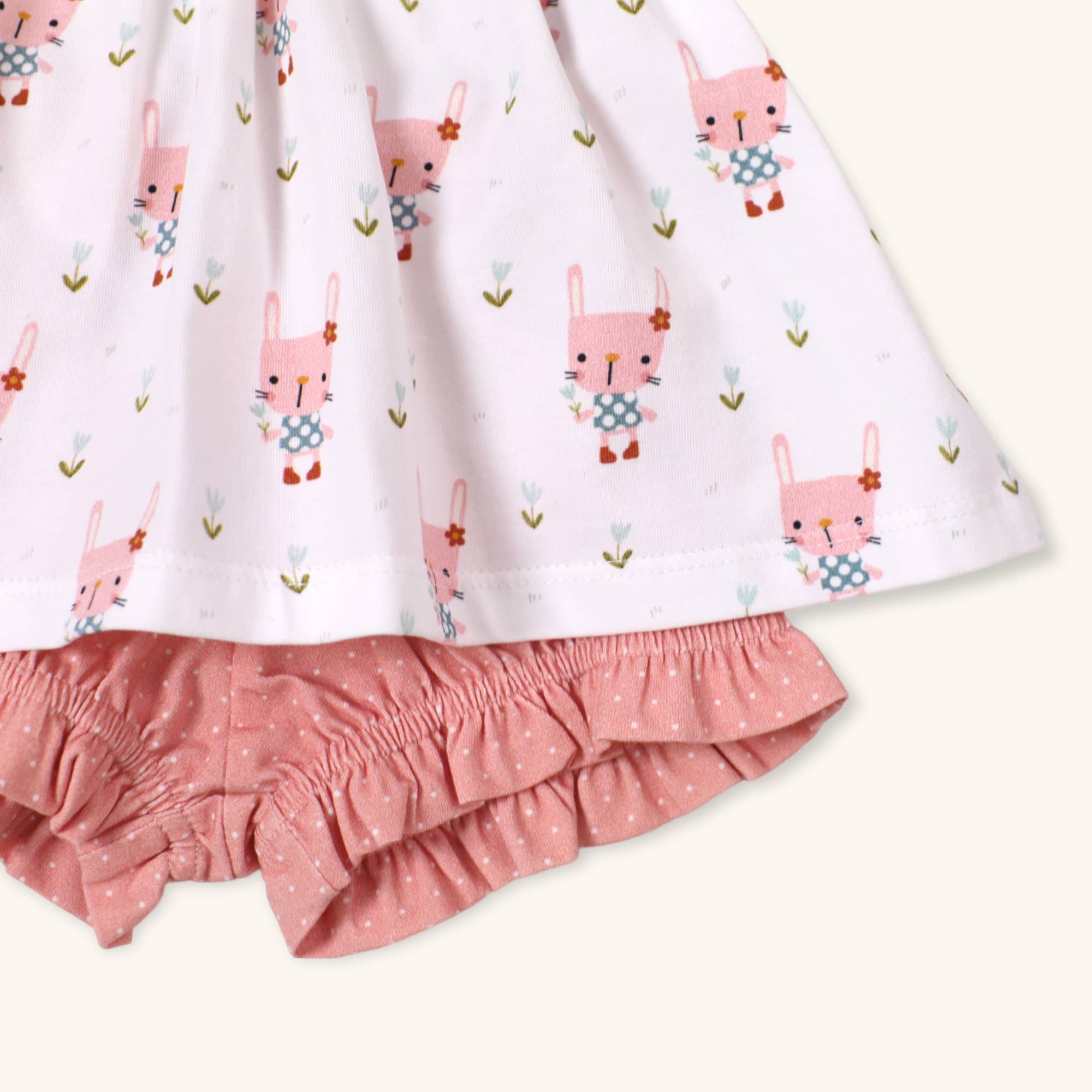 Image of Bunny Baby Girl Tunic Top + Bloomer Set