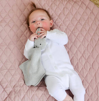 Viverano Organics - Bunny Mommy & Me Baby Knit Blanket & Lovey Gift SET