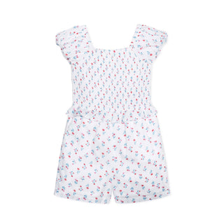 Hope and Henry - Organic Puff Sleeve Smocked Romper
