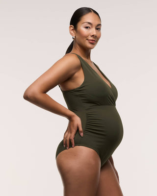 Cross Front One Piece Maternity Swimsuit