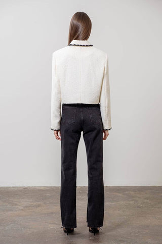 Contrast Cropped Blazer