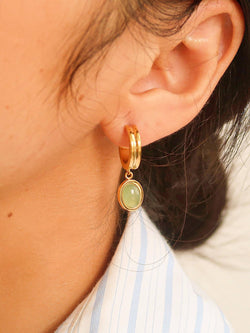 Image of Whitnee Dainty Round Stone Dangle Earring