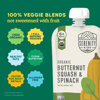 Serenity Kids Organic Butternut & Spinach with Organic Olive Oil Pouch