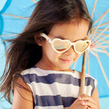 Babiators - Sweet Cream Polarized Heart Sunglasses with Mirrored Lens: Ages 6+