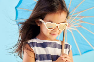 Babiators - Sweet Cream Polarized Heart Sunglasses with Mirrored Lens: Ages 6+