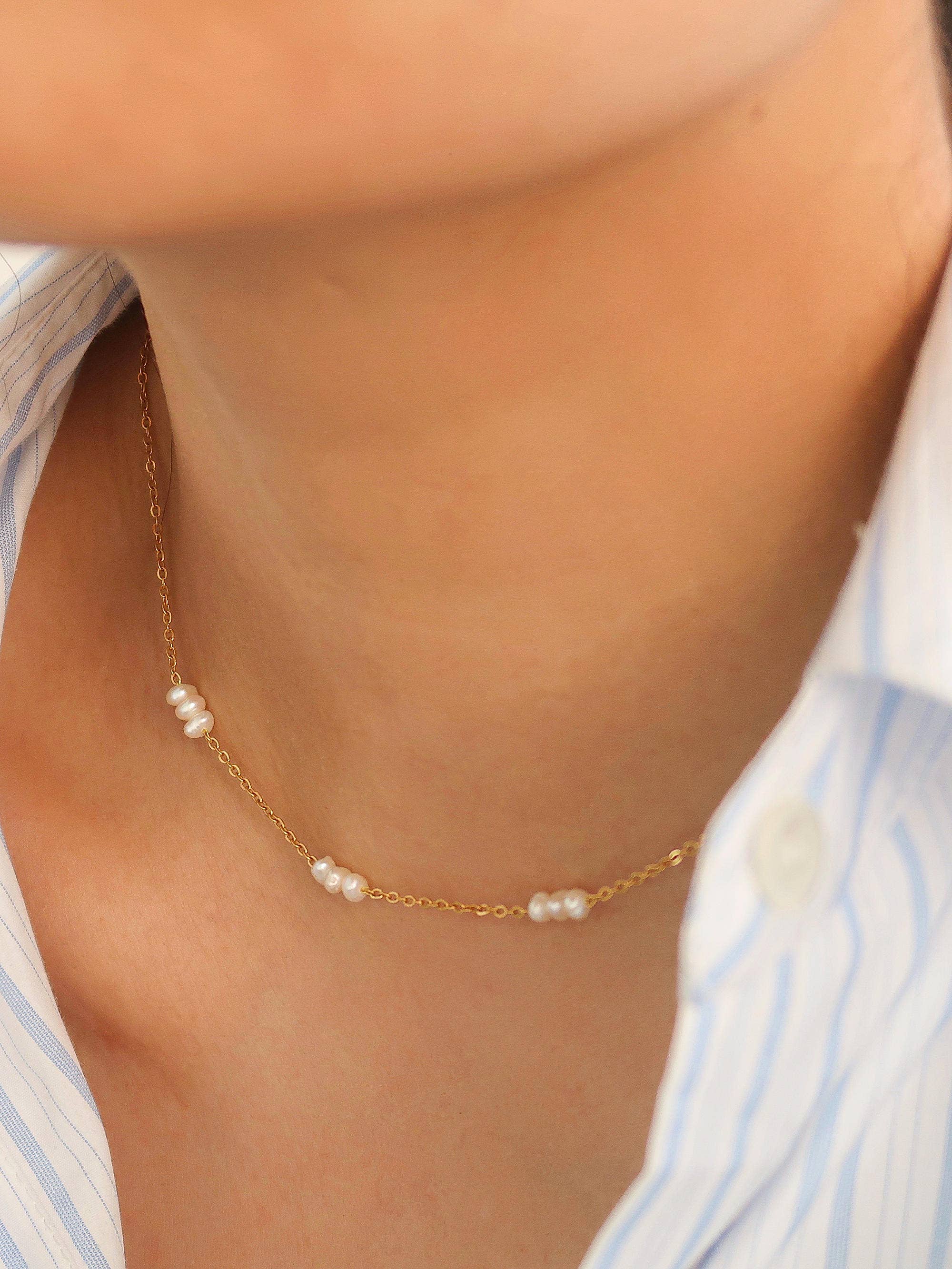 Image of 18K Non-Tarnish Petite Pearl Chokers