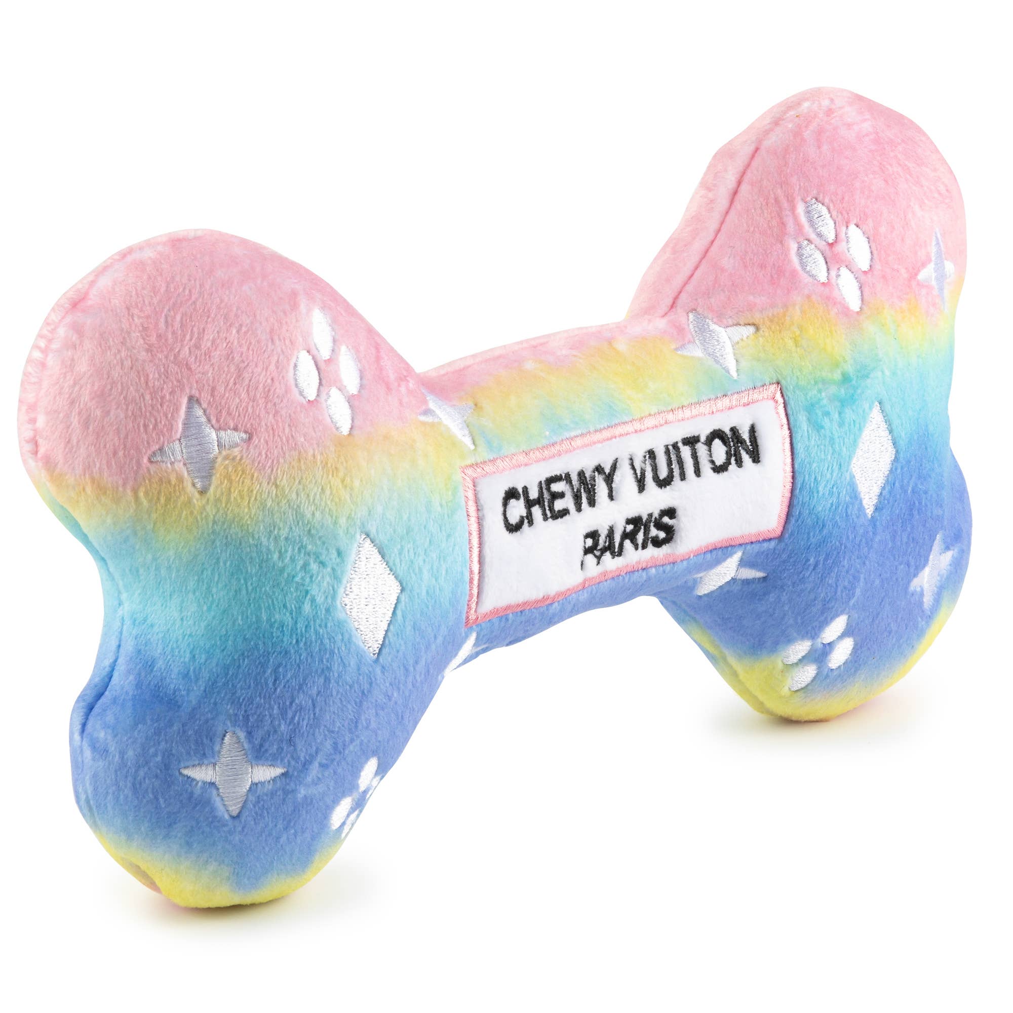 Image of Haute Diggity Dog - Pink Ombre Chewy Vuiton Bone Squeaker Dog Toy: Small / Mini