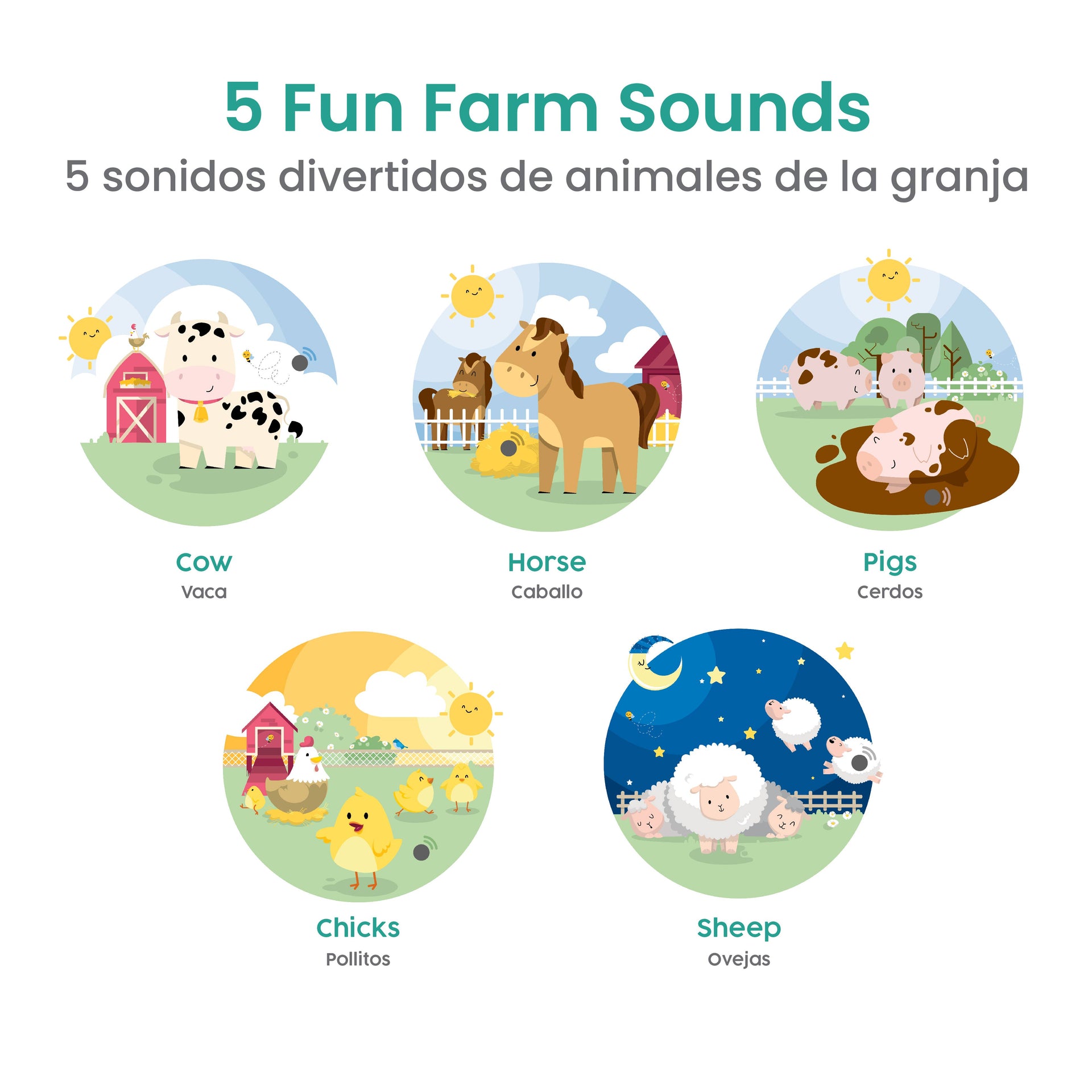Bilingual Sound Book: Farm Animal Sounds