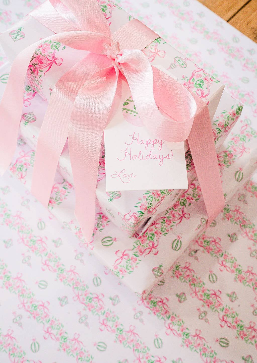 Pearly Gates Designs - A Pink Christmas Wrapping Paper