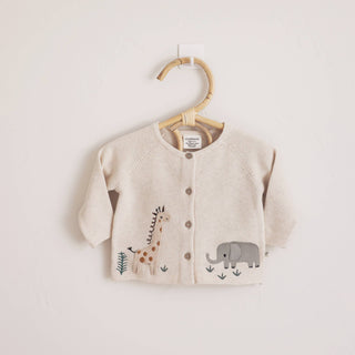 Viverano Organics - Animal Safari Embroidered Baby Cardigan Sweater (Organic)