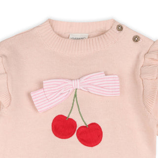 Viverano Organics - Cherry Bow Baby Pullover & Stripe Pants (Organic Cotton)