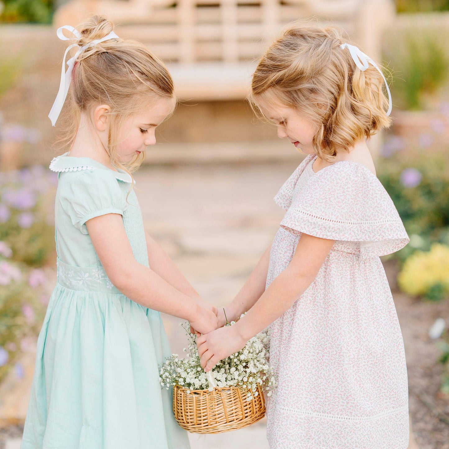 Hope and Henry - Organic Smocked Bell Sleeve Dress