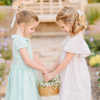 Hope and Henry - Organic Smocked Bell Sleeve Dress