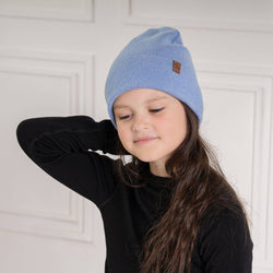Image of menique - Kids' Beanie Knitted Merino & Cashmere: 3-10 years / Dark gray