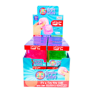 Fun Doh Squish & Squeeze Sparkle Cube Fidget Toy
