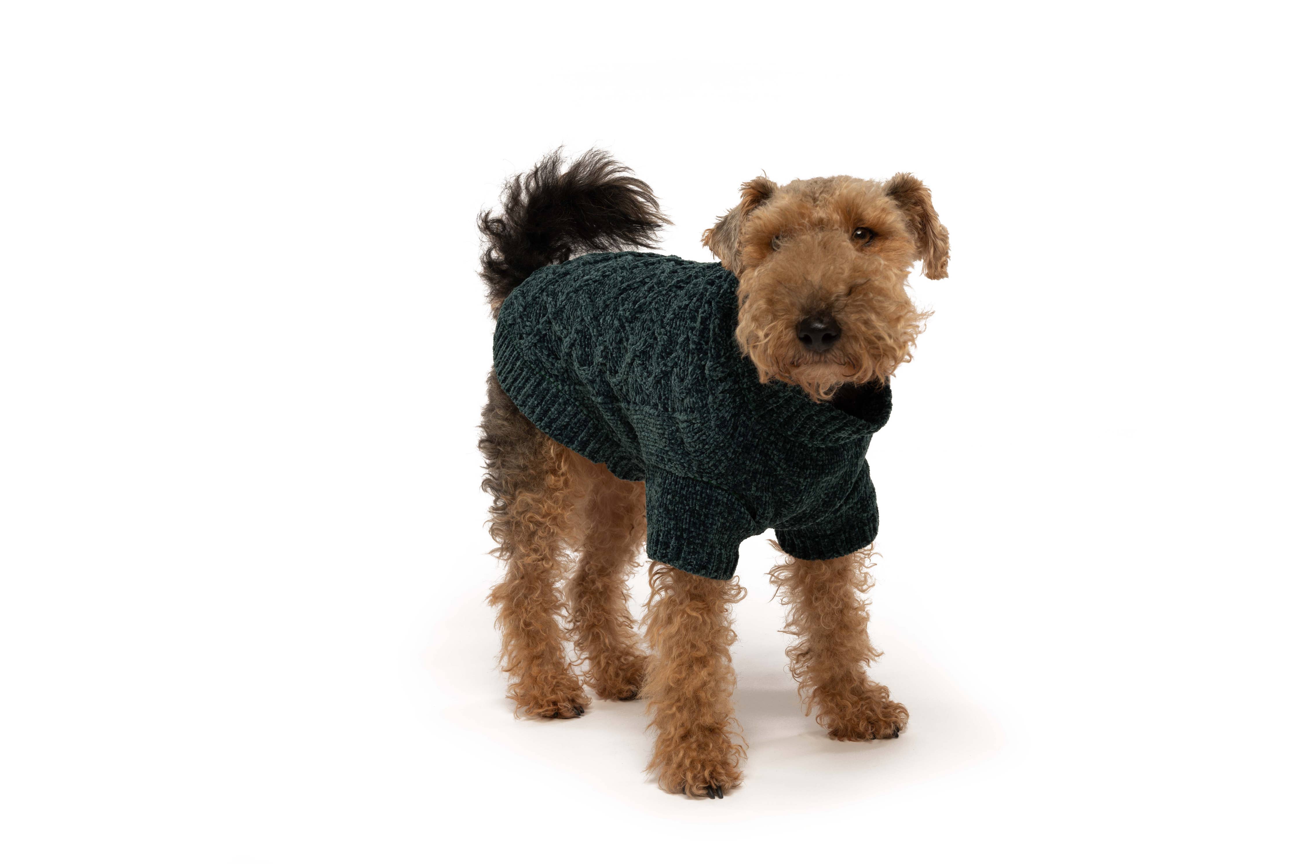fabdog - Emerald Chenille Dog Sweater: 20"