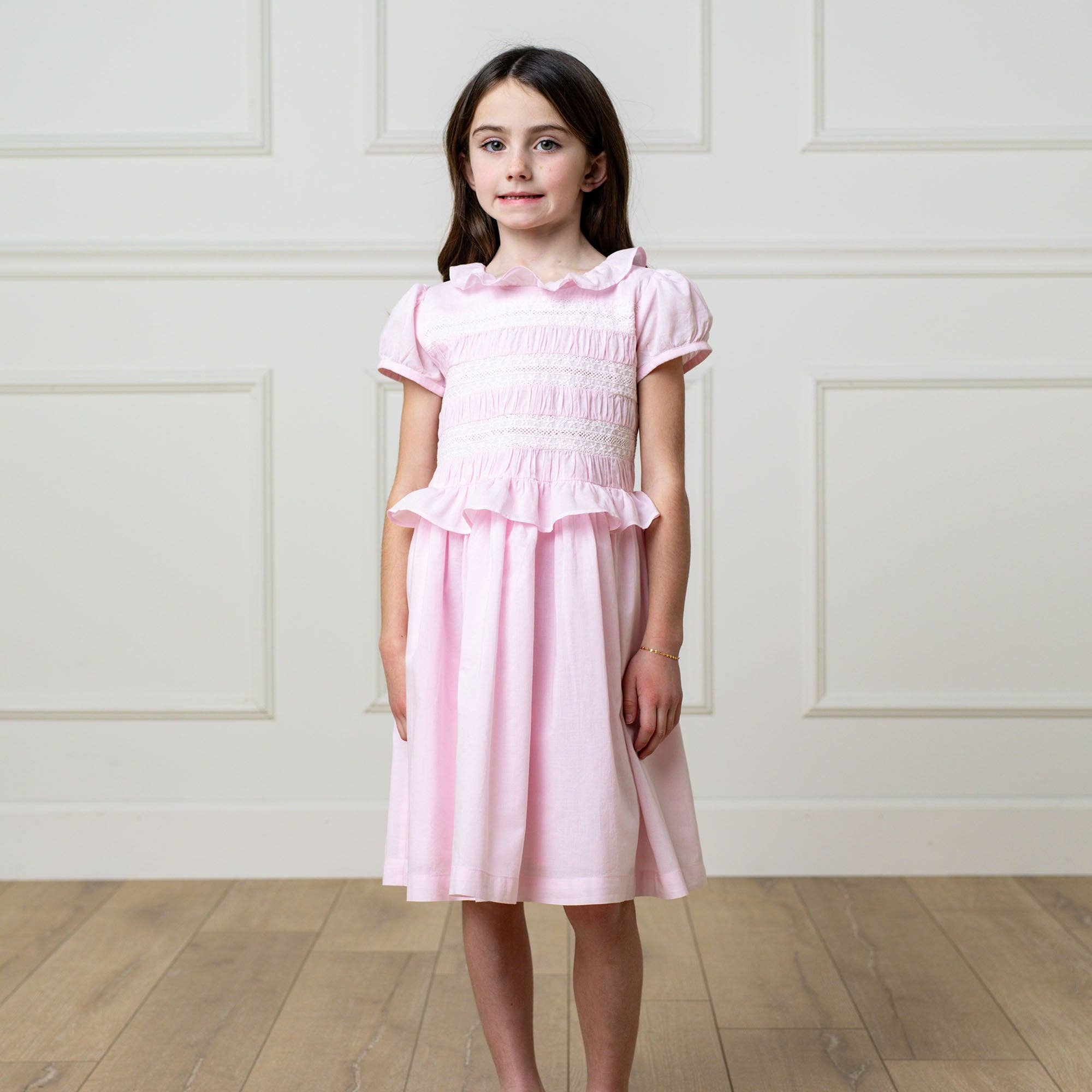 Image of Hope and Henry - Organic Puff Sleeve Smocked Party Dress