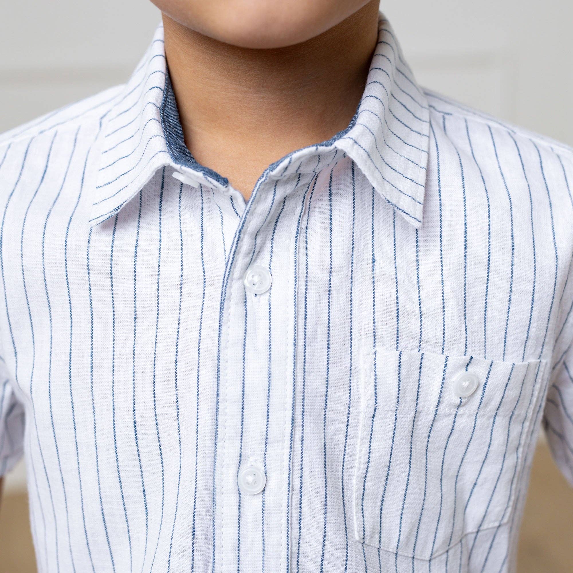 Image of Hope and Henry - Linen Short Sleeve Button Down Shirt