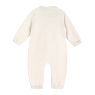 Viverano Organics - Evie Bow Pointelle Knit Baby Jumpsuit (Organic Cotton)
