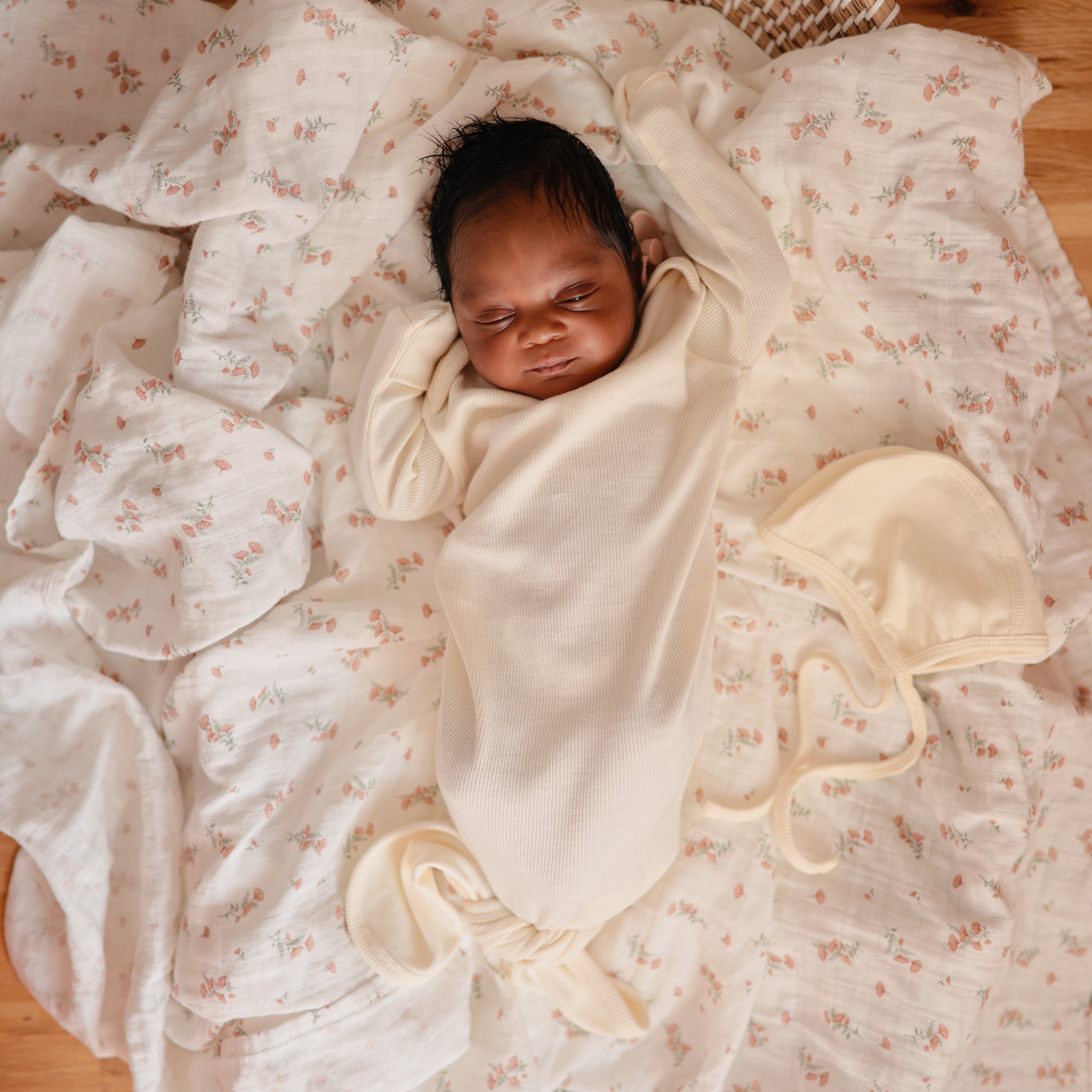 Image of Ribbed Baby Bonnet