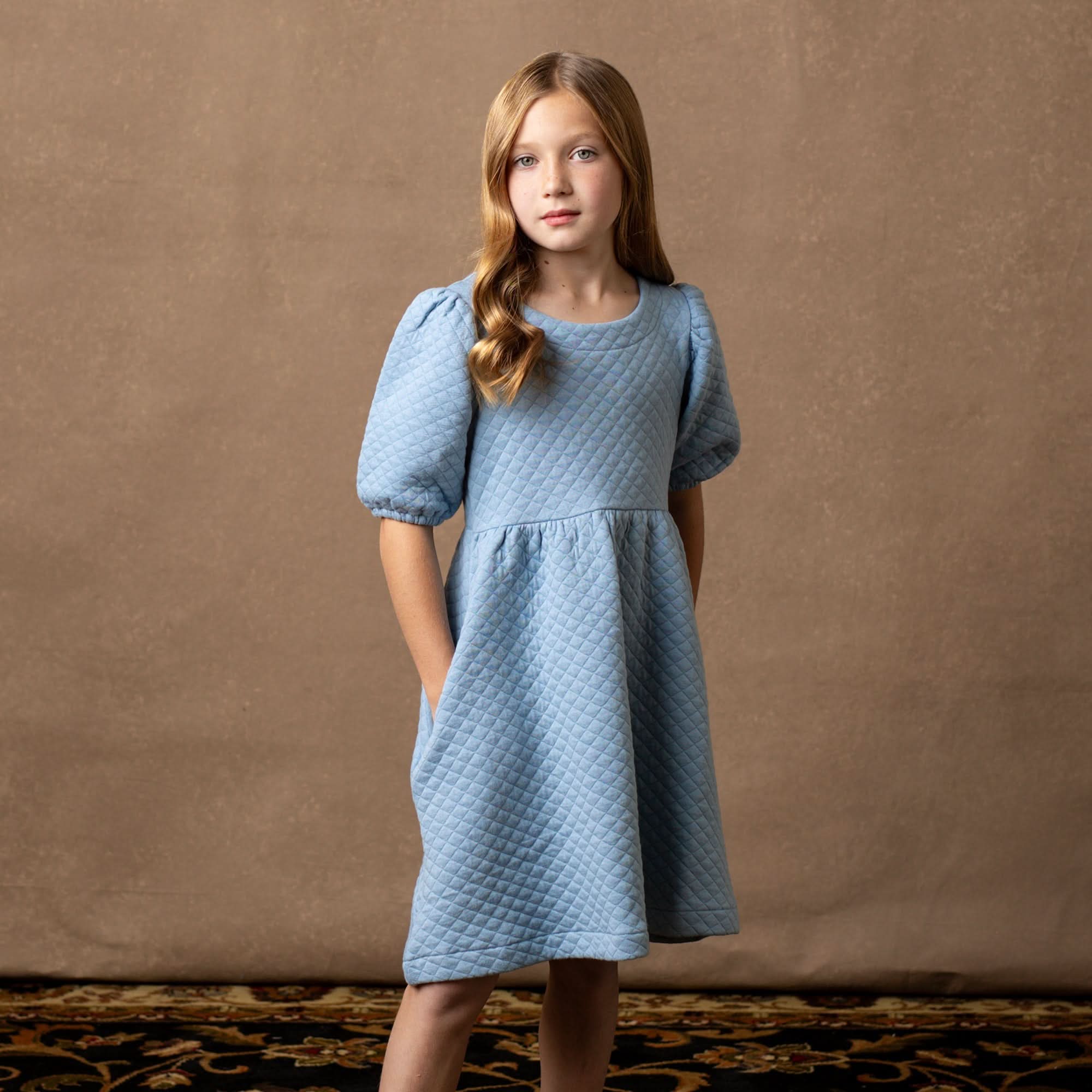 Image of Quilted Puff Sleeve Dress