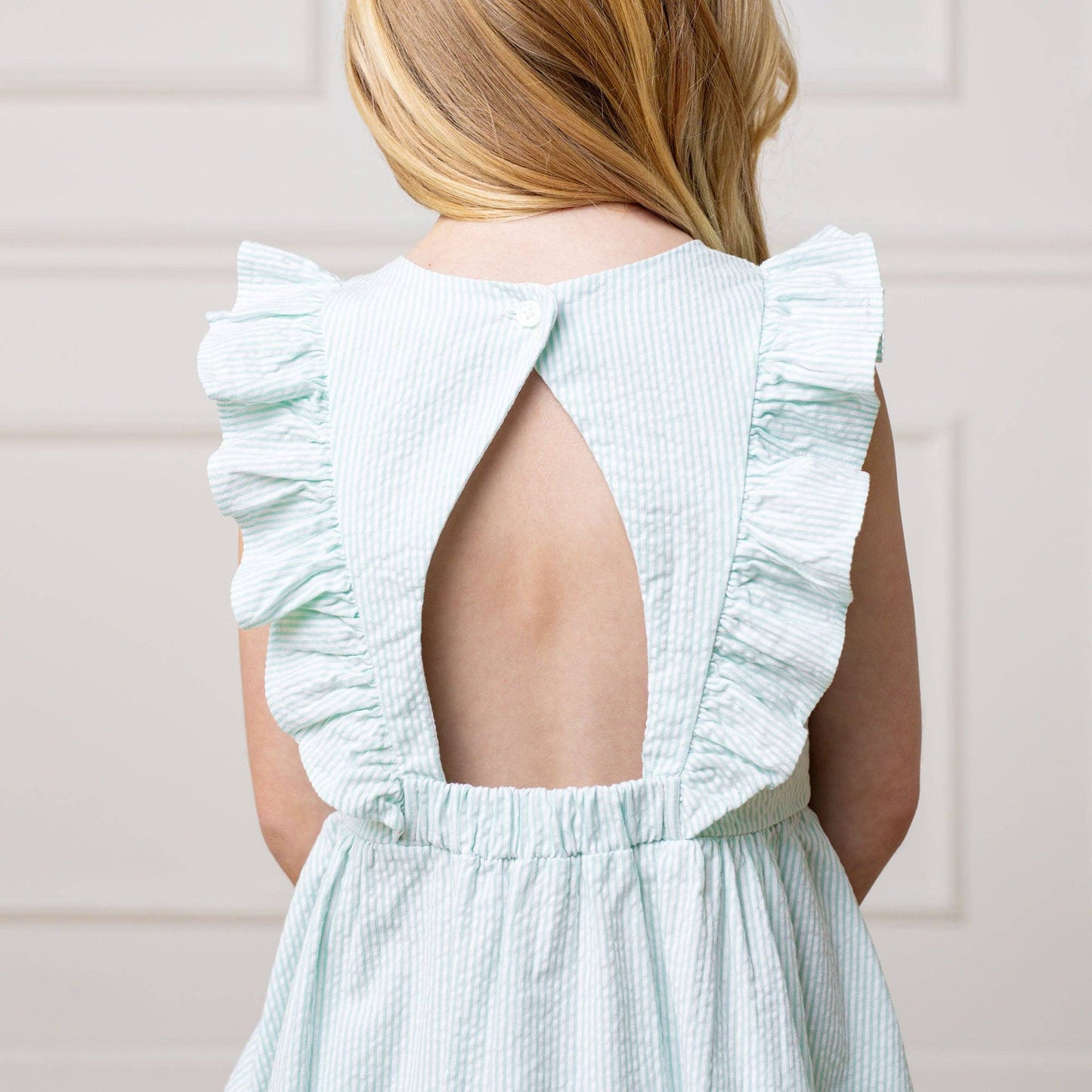 Hope and Henry - Organic Flutter Sleeve Open Back Dress