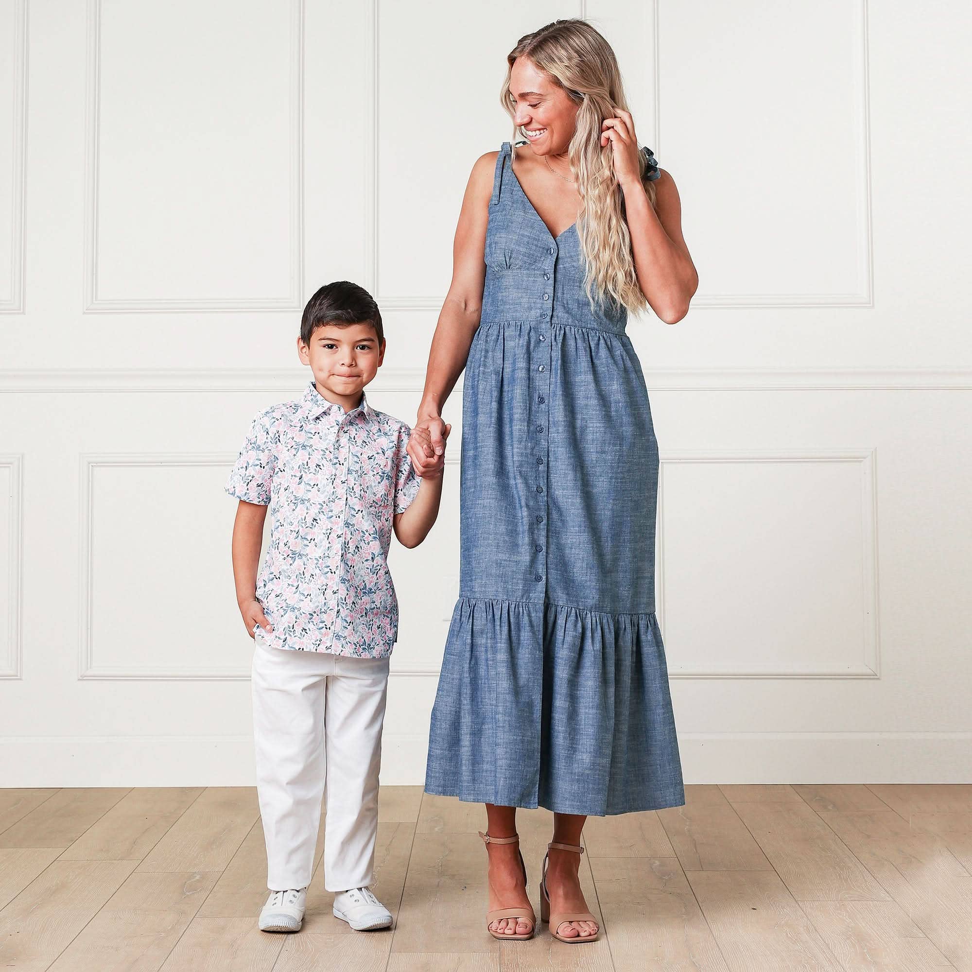 Image of Hope and Henry - Organic Chambray Maxi Dress
