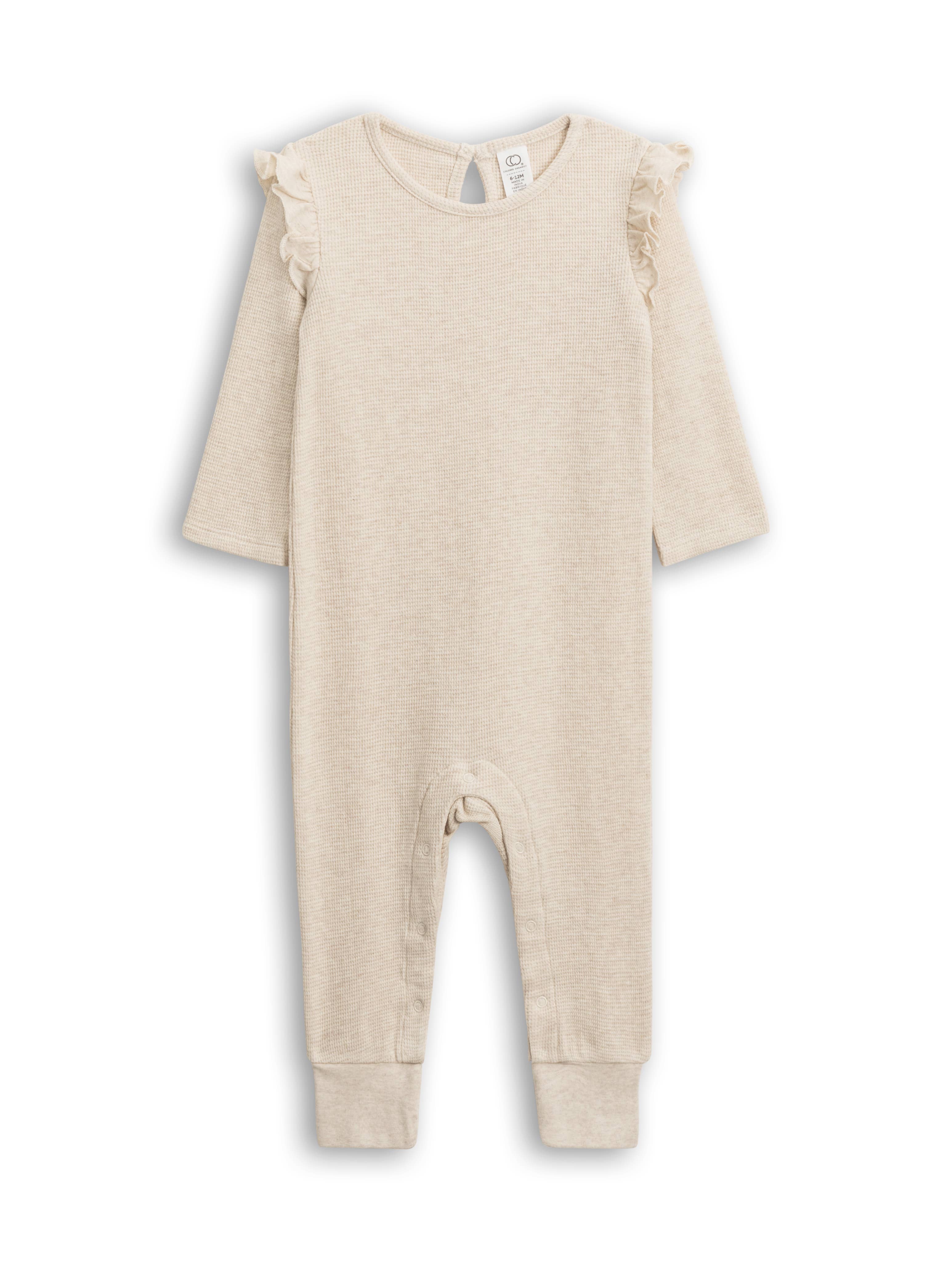 Organic Baby Mila Flutter Sleeve Waffle Romper