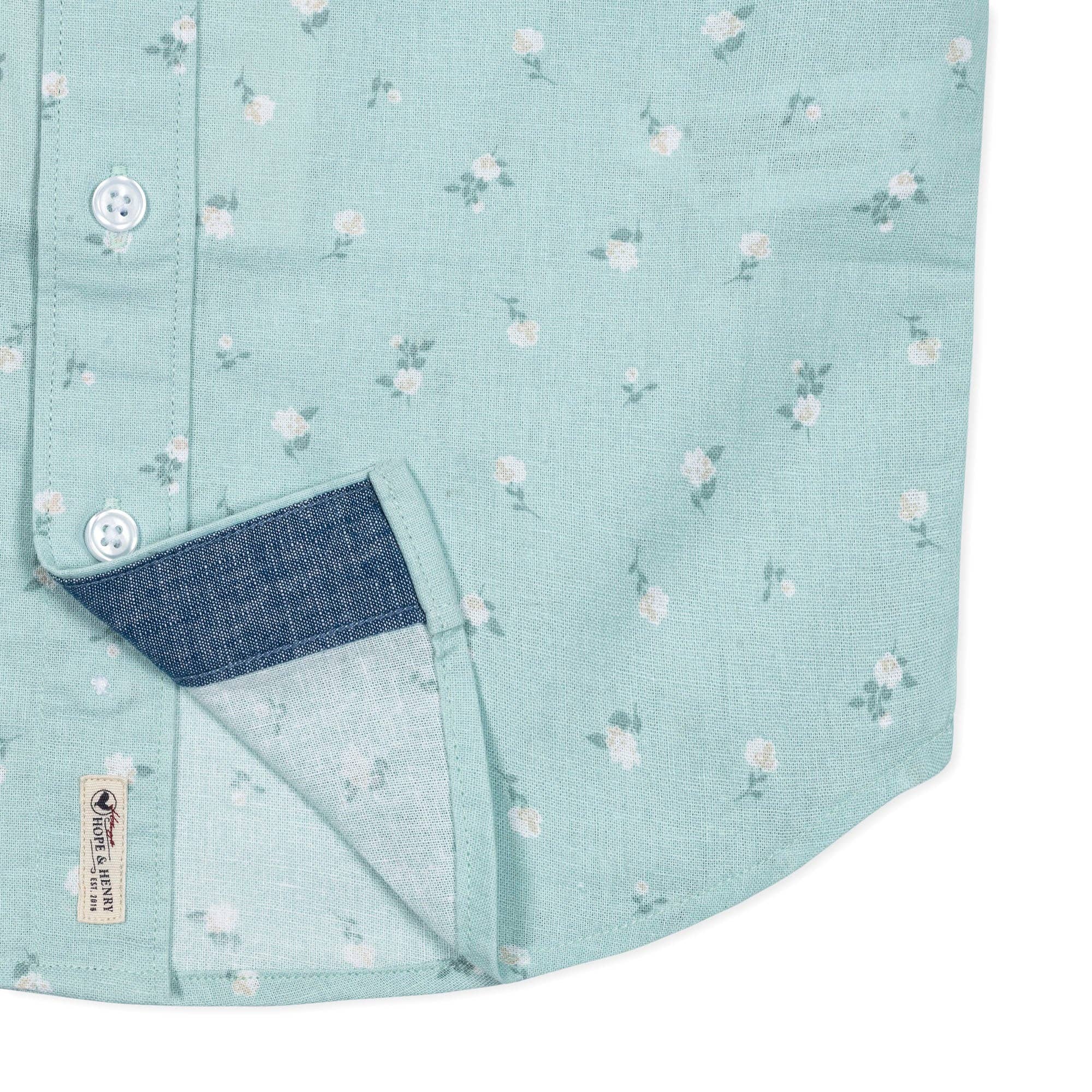 Image of Hope and Henry - Linen Short Sleeve Button Down Shirt