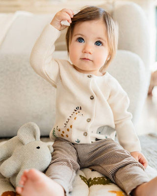 Viverano Organics - Animal Safari Embroidered Baby Cardigan Sweater (Organic)