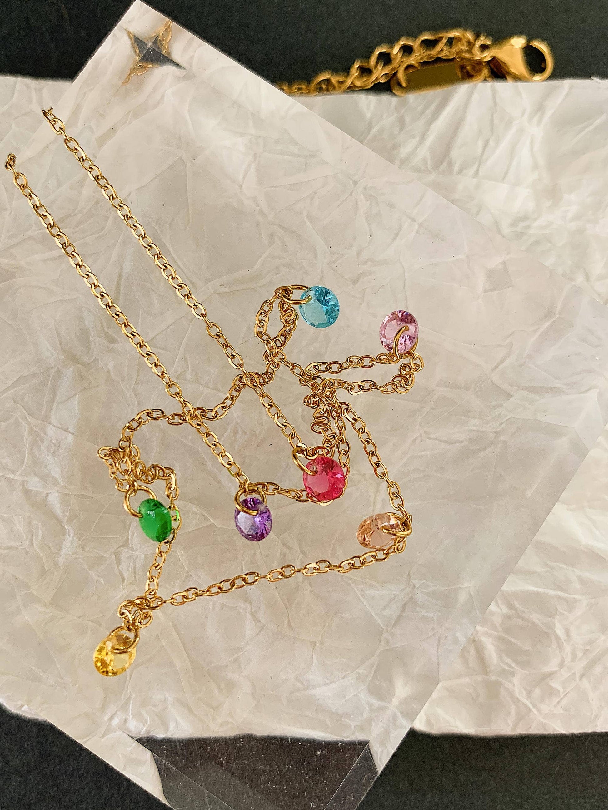 Ariana 18K Non-Tarnish Petite CZ Chain Necklace