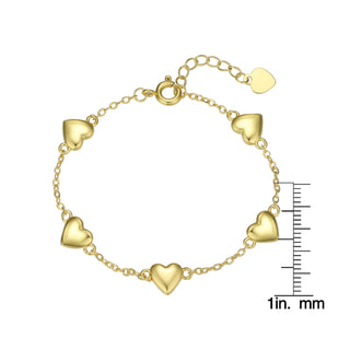 Puffed Heart Bracelet - Gold