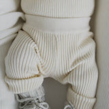 Luna + Luca - Luna + Luca Baby Rib Leggings - Cream: Cream / Newborn