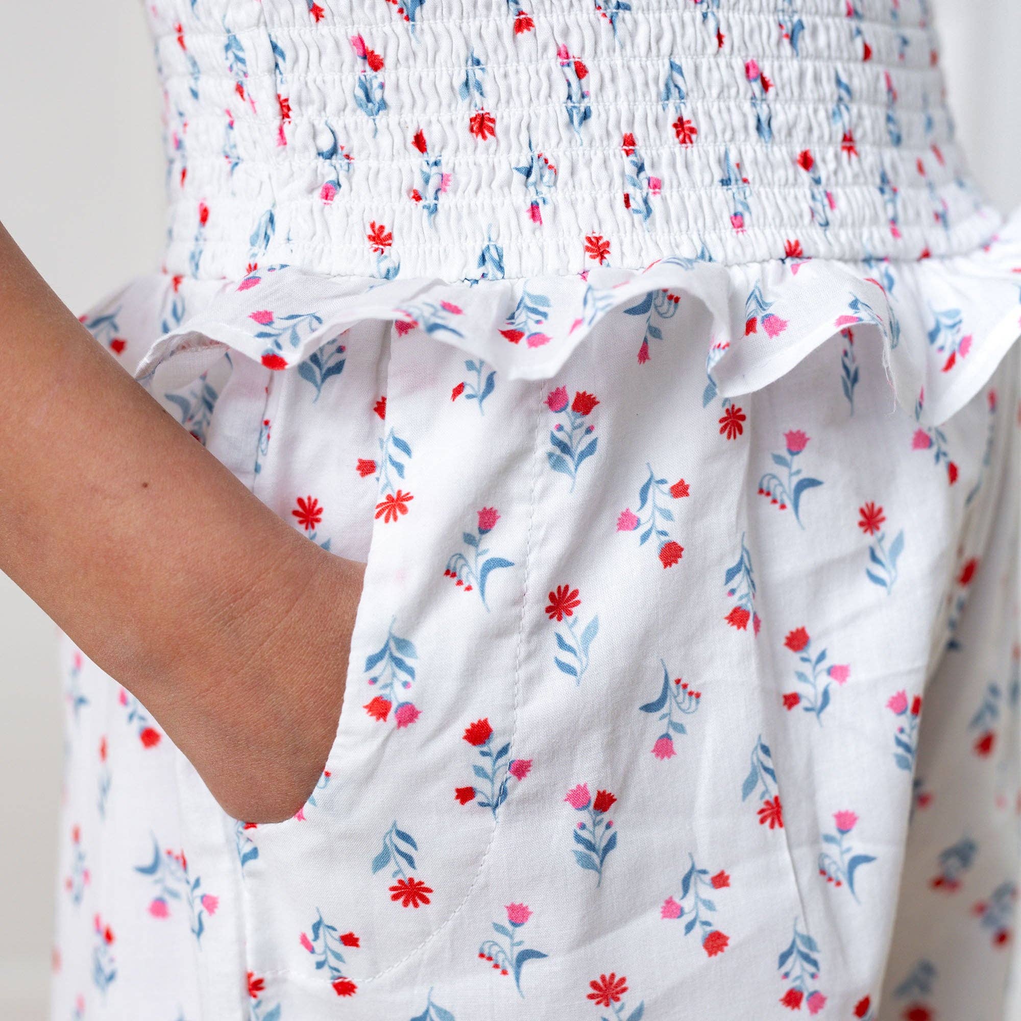 Hope and Henry - Organic Puff Sleeve Smocked Romper
