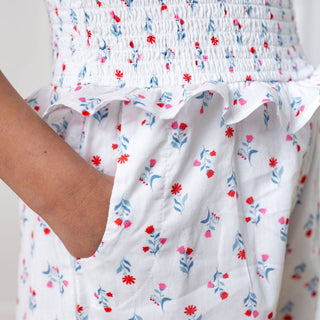 Hope and Henry - Organic Puff Sleeve Smocked Romper