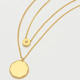 Double Chain Disc Necklace