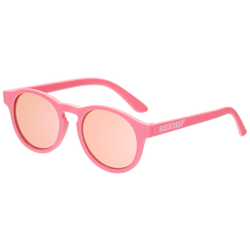 Image of Babiators - Pink Polarized Keyhole Kids Sunglasses with Mirrored Lens: