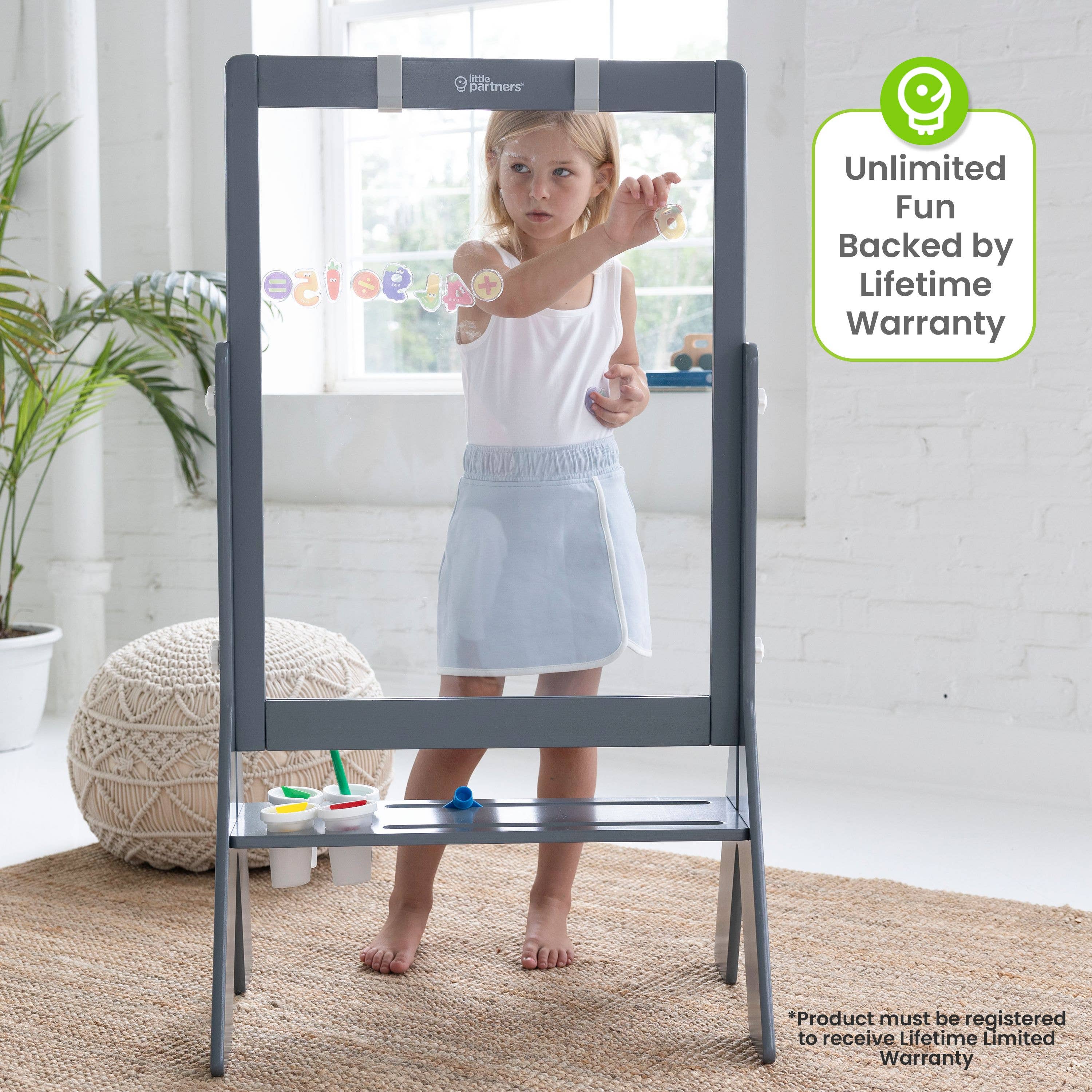 Image of Little Partners - Peek-A-Boo Art Easel - Transparent Art Easel