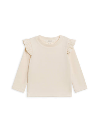 Gaby Ribbed Ruffle Long Sleeve Top