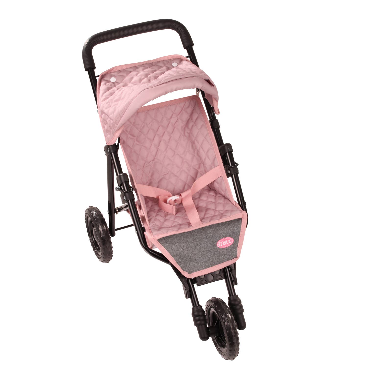 3-Wheel Compact Grey-Pink "Soft Mood" Doll Buggy