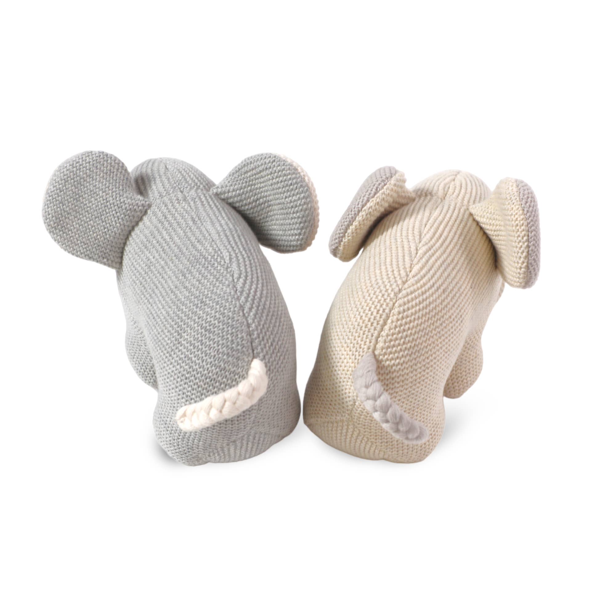 Image of Elephant Knit Animal Soft Baby Toy